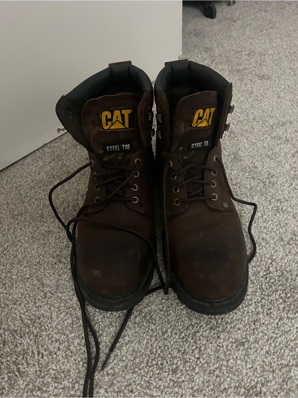 CAT Men’s Steel Toe Work Boots - Dark Brown
